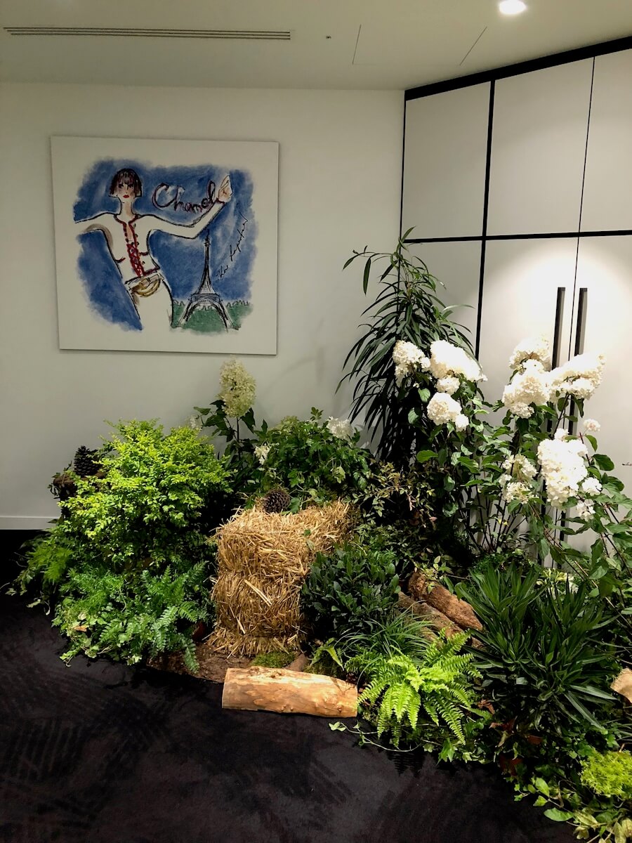 ilot végétal dans une couloir des locaux de Chanel